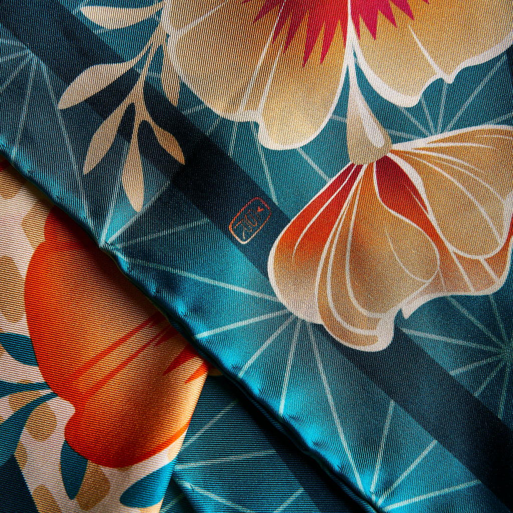 Desert Poppy Silk Scarf - Classic Size
