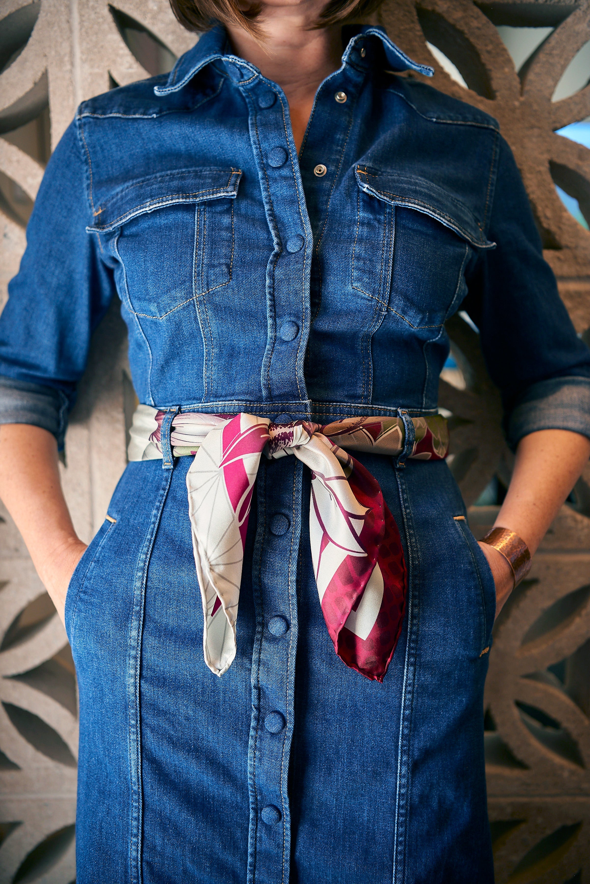 Saguaro Blossom Silk Scarf - Statement Size