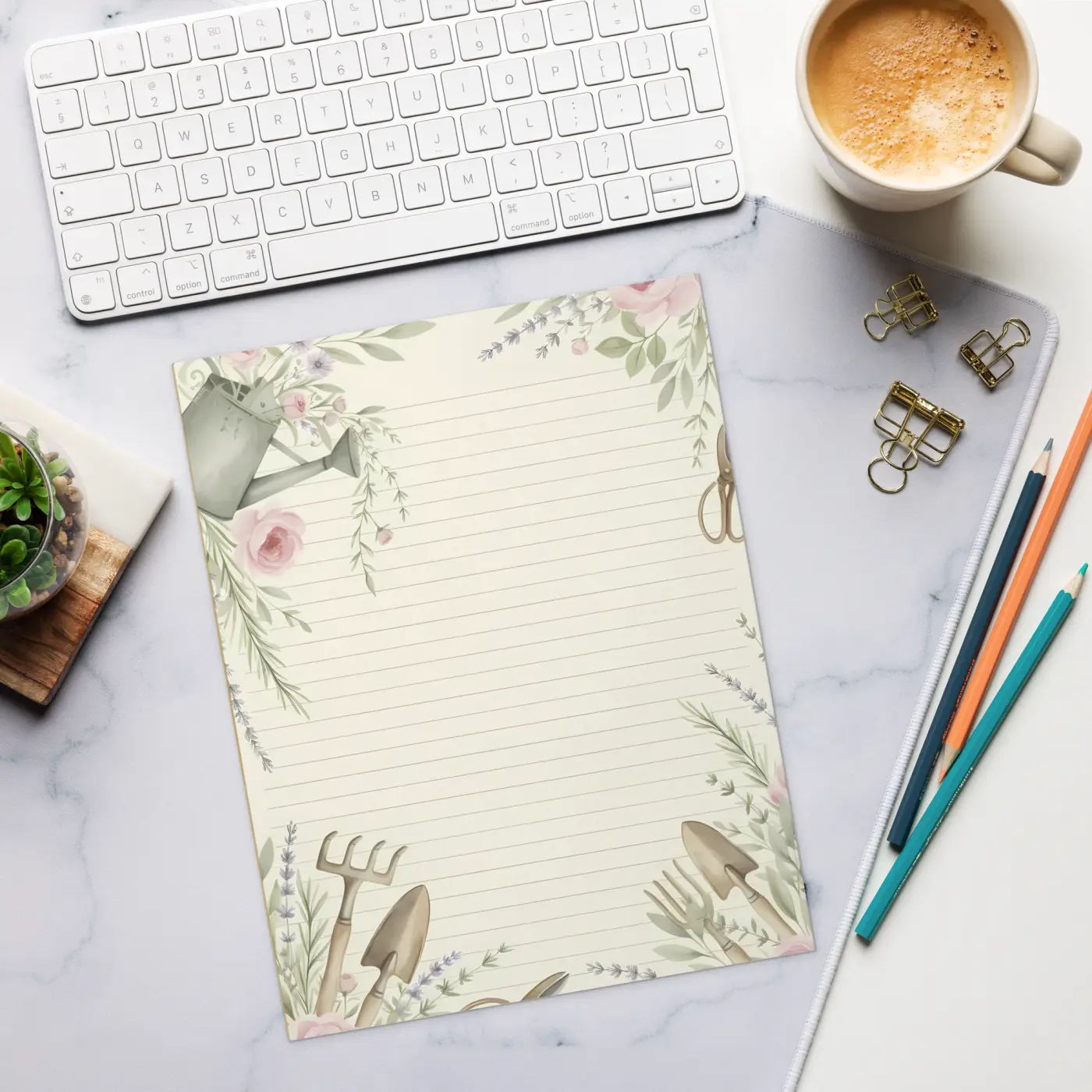 Garden Theme Ruled Notepad - Fresh Morning Inspiration - Dipaliz